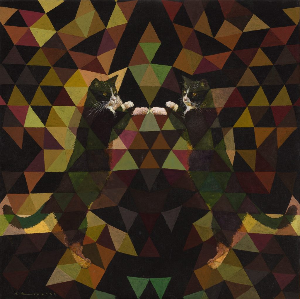 paintings The Boxer, acrylic on canvas, 60 x 60 cm